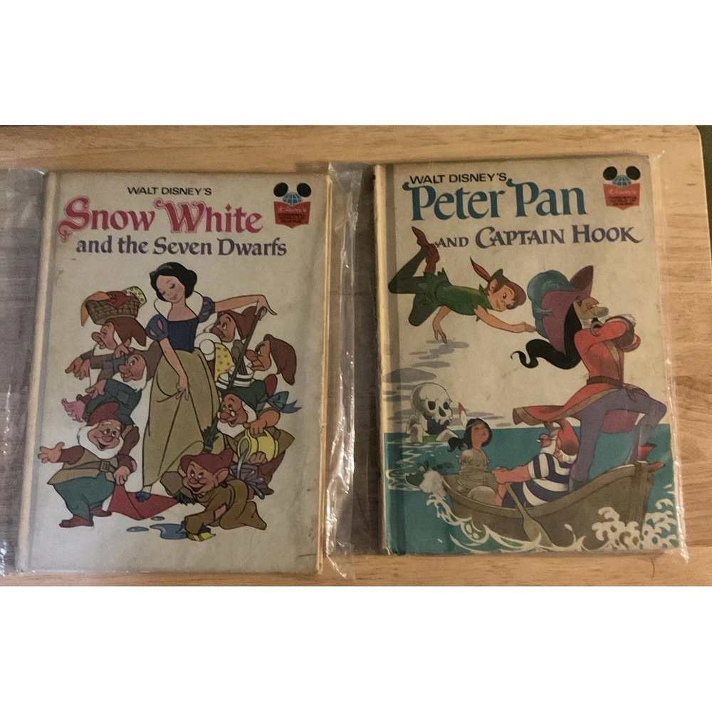 Vintage Walt Disney Peter Pan And Snow White Hard Cover Books